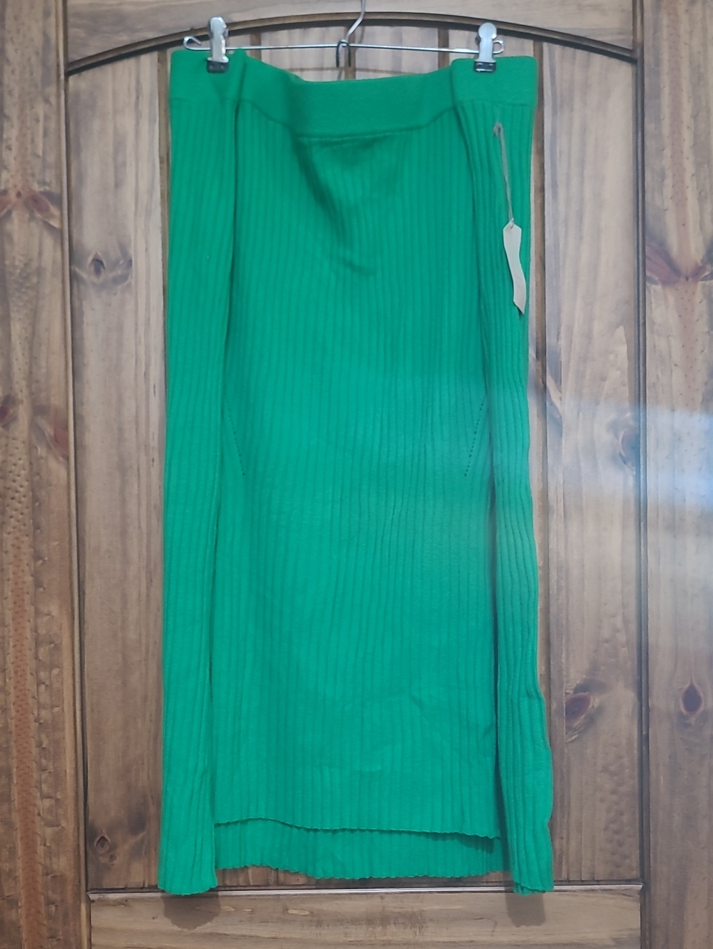 a new day Green Ribbed Sweater Maxi Skirt